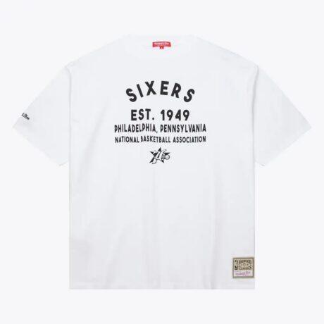 Philadelphia 76ers Mitchell & Ness Women's Boyfriend T-Shirt - White - Alt1