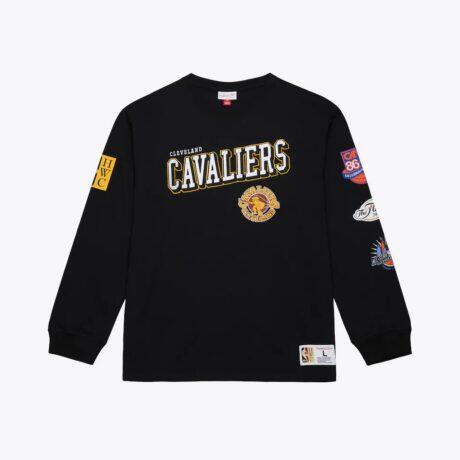 Cleveland Cavaliers Mitchell & Ness Training Camp Long-Sleeve T-Shirt - Black - Front View