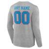 Tennessee Titans Team Authentic Personalized Name & Number Long Sleeve T-Shirt - Gray - Detail View