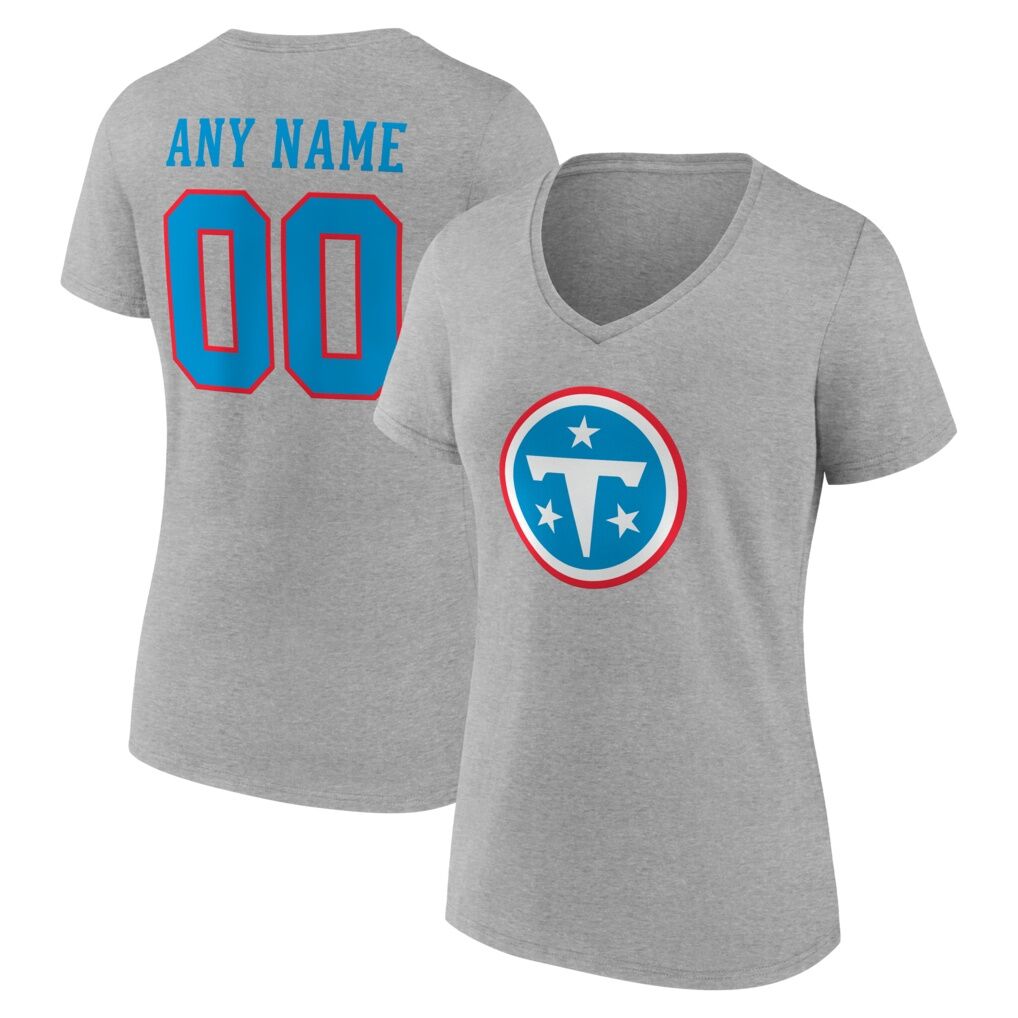 Tennessee Titans Women's Team Authentic Personalized Name & Number V-Neck T-Shirt
