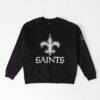 New Orleans Saints Gameday Couture Women's Bold Move Black Label Premium Drop Shoulder Sweatshirt - Black - Front View