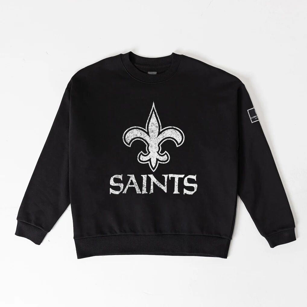New Orleans Saints Gameday Couture Women's Bold Move Black Label Premium Drop Shoulder Sweatshirt