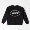 New York Jets Gameday Couture Women's Bold Move Black Label Premium Drop Shoulder Sweatshirt - Black - Front View