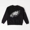 Philadelphia Eagles Gameday Couture Women's Bold Move Black Label Premium Drop Shoulder Sweatshirt - Black - Front View