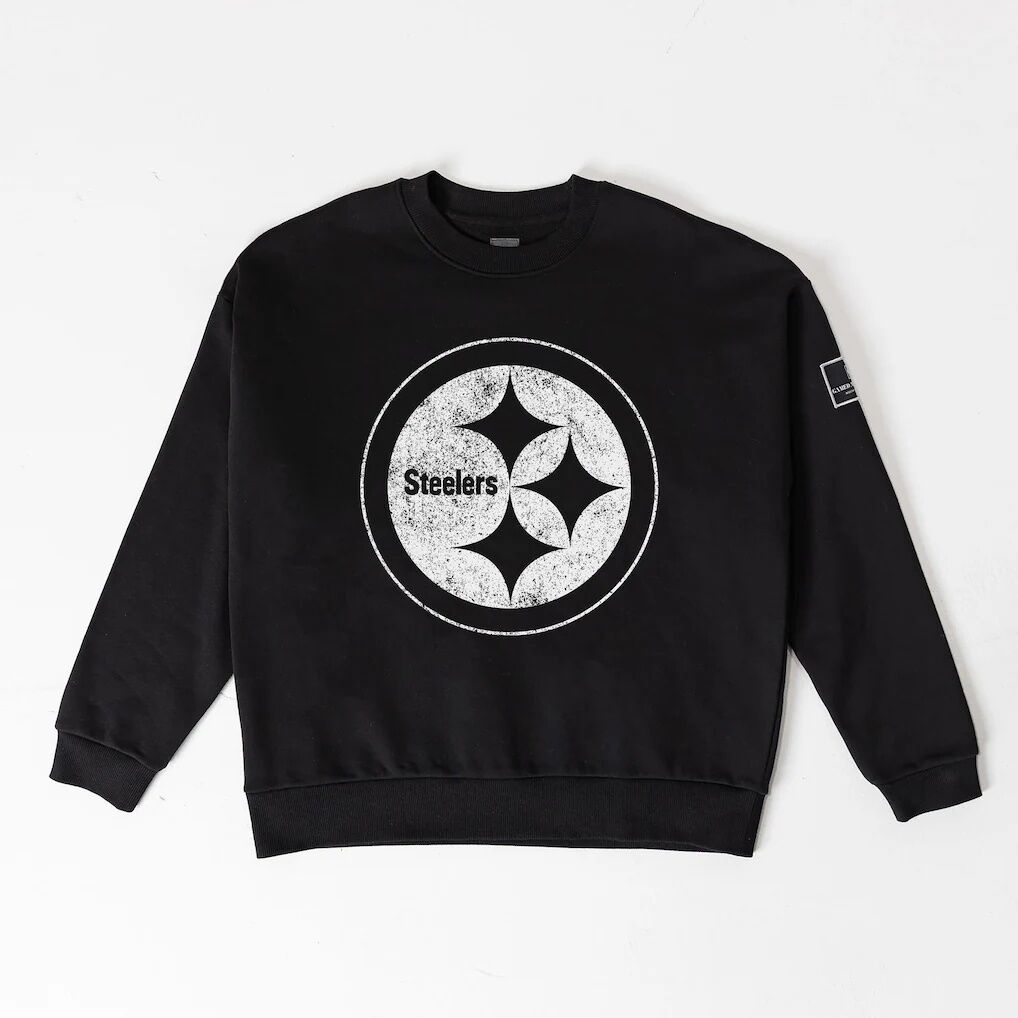 Pittsburgh Steelers Gameday Couture Women's Bold Move Black Label Premium Drop Shoulder Sweatshirt