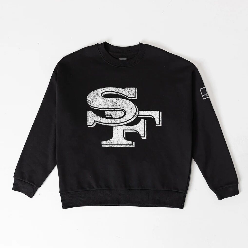 San Francisco 49ers Gameday Couture Women's Bold Move Black Label Premium Drop Shoulder Sweatshirt