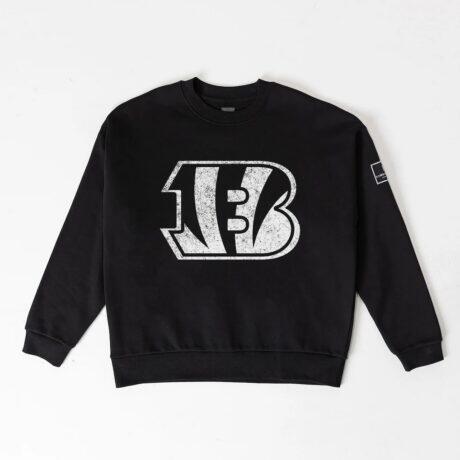 Cincinnati Bengals Gameday Couture Women's Bold Move Black Label Premium Drop Shoulder Sweatshirt - Black - Front View