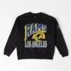 Los Angeles Rams Gameday Couture Women's Victory Prime Black Label Premium Drop Shoulder Sweatshirt - Black - Front View