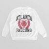 Atlanta Falcons Gameday Couture Women's Gold Standard Oversized Premium Drop Shoulder Sweatshirt - White - Front View