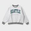 Seattle Seahawks Gameday Couture Women's Oversized Easy Energy Ringer Stripe Sweatshirt - - Front View