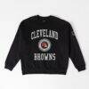 Cleveland Browns Gameday Couture Women's Fierce Flow Black Label Premium Drop Shoulder Sweatshirt - Black - Front View