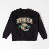 New Orleans Saints Gameday Couture Women's Field Focus Black Label Premium Drop Shoulder Sweatshirt - Black - Front View