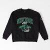 New York Jets Gameday Couture Women's Field Focus Black Label Premium Drop Shoulder Sweatshirt - Black - Front View