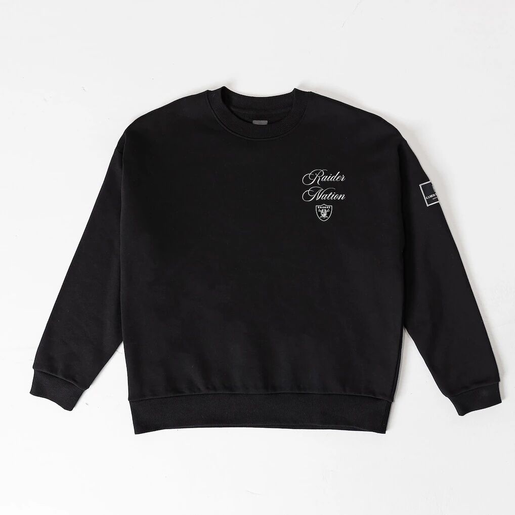 Las Vegas Raiders Gameday Couture Women's Classic Charm Black Label Premium Drop Shoulder Sweatshirt