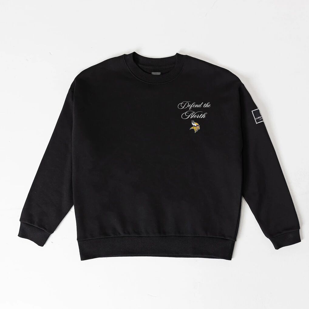 Minnesota Vikings Gameday Couture Women's Classic Charm Black Label Premium Drop Shoulder Sweatshirt