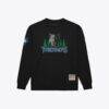 Minnesota Timberwolves Mitchell & Ness Duel Logos Sweatshirt - Black - Front View