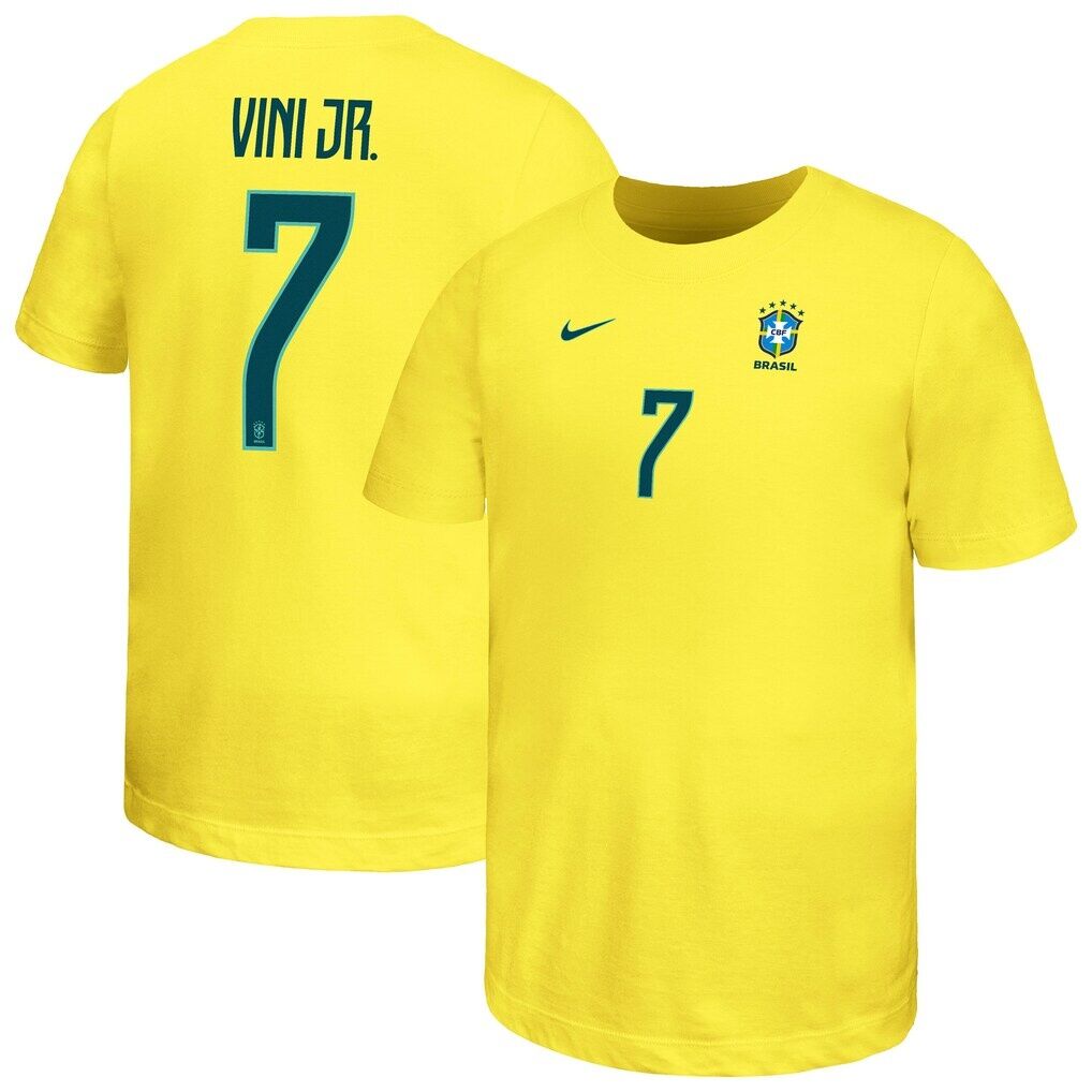 Vini Jr. Brazil National Team Nike Youth Name & Number T-Shirt