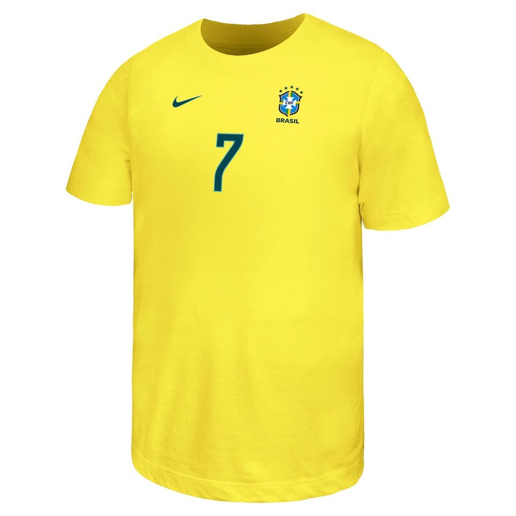 Vini Jr. Brazil National Team Nike Youth Name & Number T-Shirt