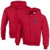 Los Angeles Angels Champion Powerblend Full-Zip Hoodie - Red - Front View
