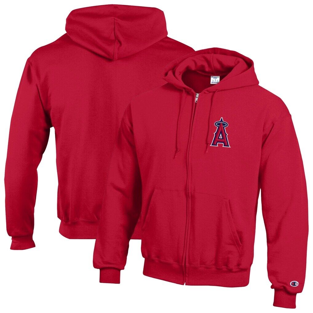 Los Angeles Angels Champion Powerblend Full-Zip Hoodie
