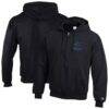 Miami Marlins Champion Powerblend Full-Zip Hoodie - Black - Front View