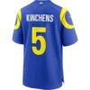 Kamren Kinchens Los Angeles Rams Nike Team Game Jersey - - Detail View