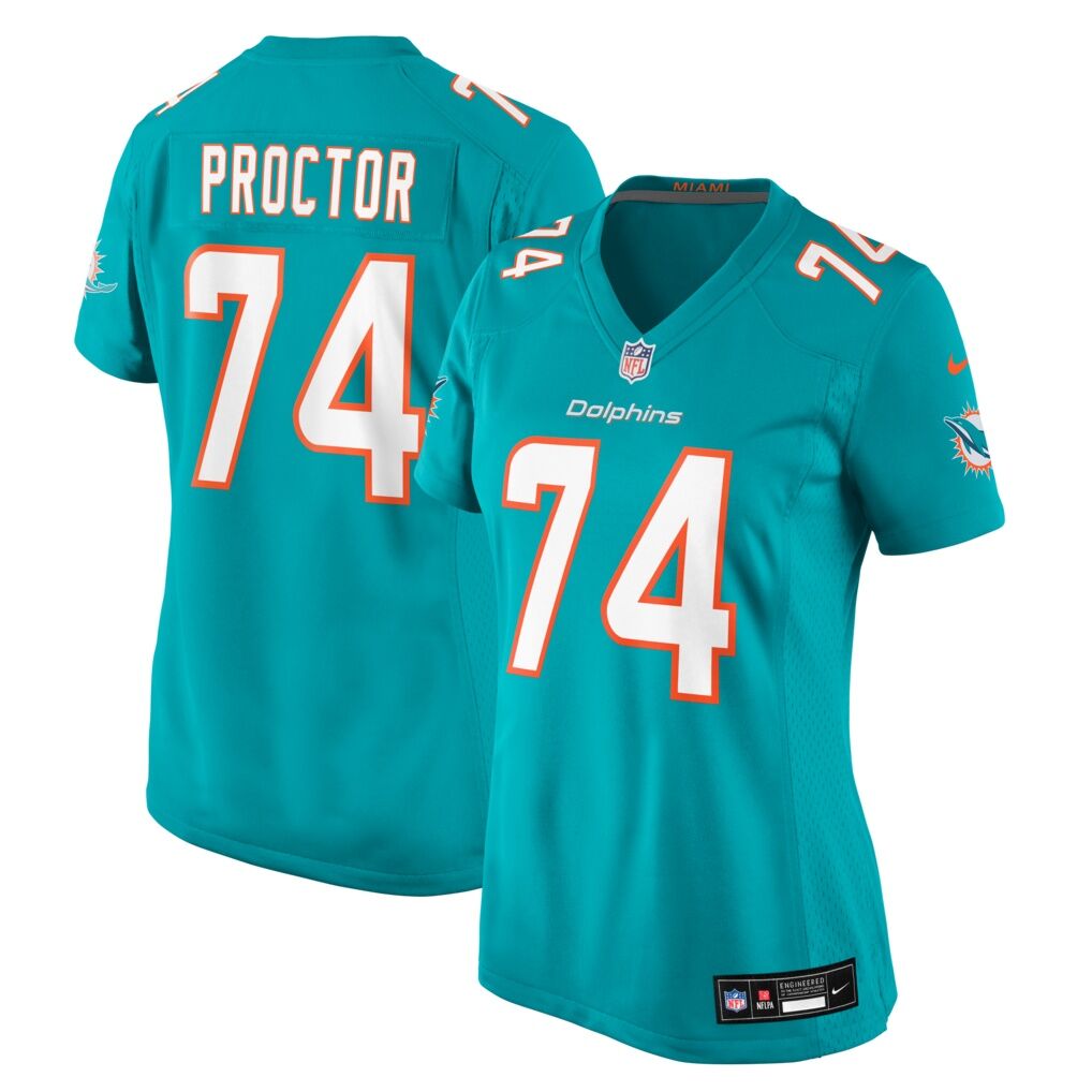 Kadyn Proctor Miami Dolphins Nike Women's Team Game Jersey - Aqua