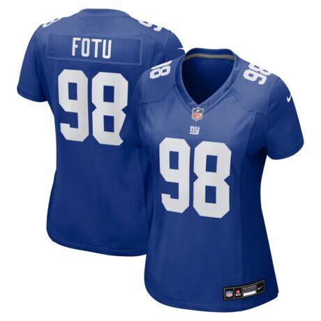 Leki Fotu New York Giants Nike Women's Team Game Jersey - - Front View