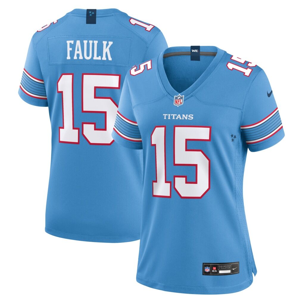 Keldric Faulk Tennessee Titans Nike Women's Team Game Jersey - Light Blue
