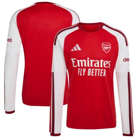 Arsenal adidas 2026/27 Home Replica Long Sleeve Jersey - Red - Front View
