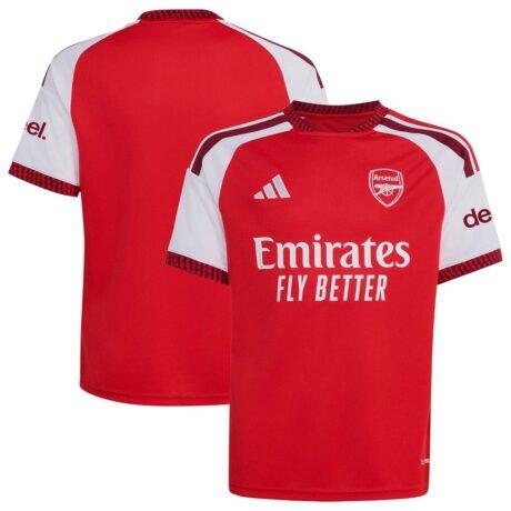 Arsenal adidas Youth 2026/27 Home Replica Jersey - Red - Front View