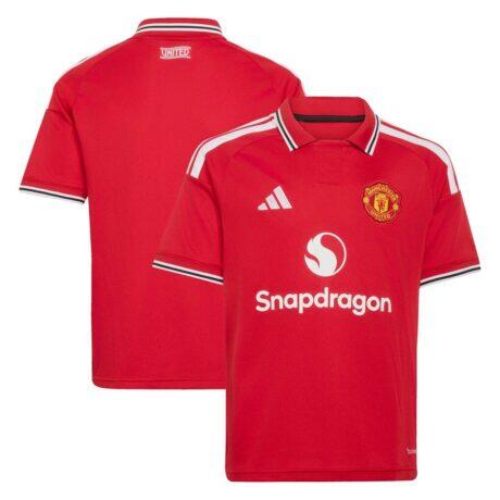 Manchester United adidas Youth 2026/27 Home Replica Jersey - Red - Front View