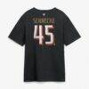 Beckett Sennecke Anaheim Ducks Fashion7 Authentic Stack Name & Number T-Shirt - Black - Detail View