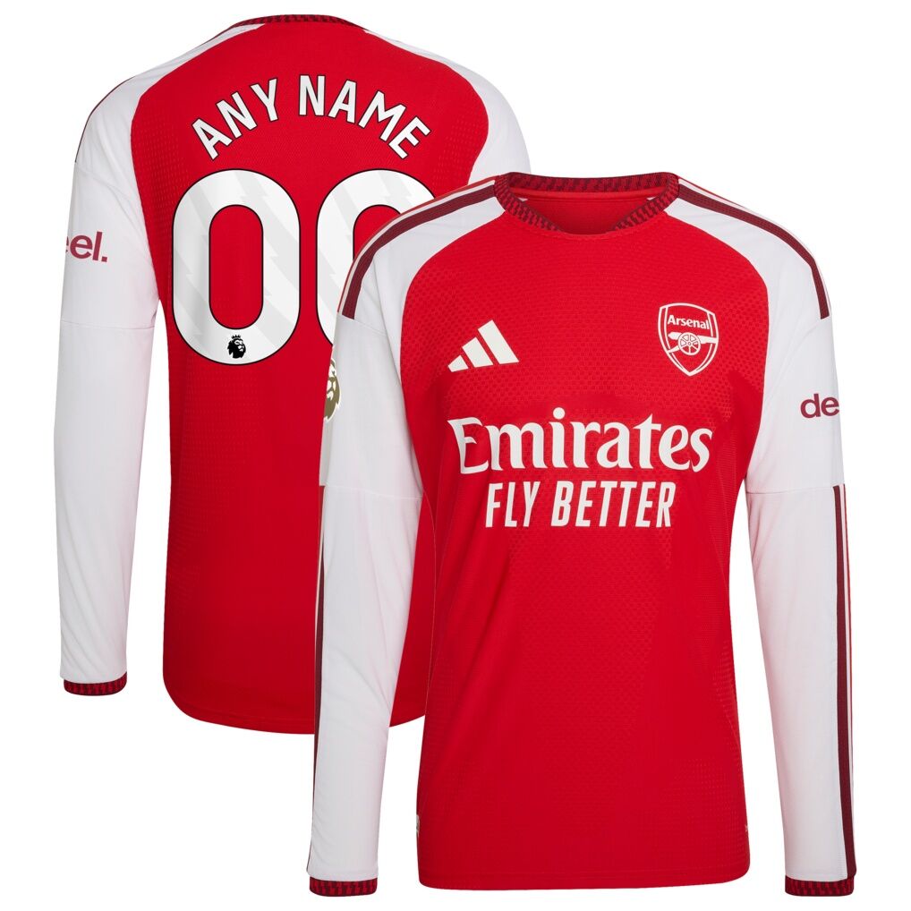 Arsenal adidas 2026/27 Home Authentic Custom Long Sleeve Jersey