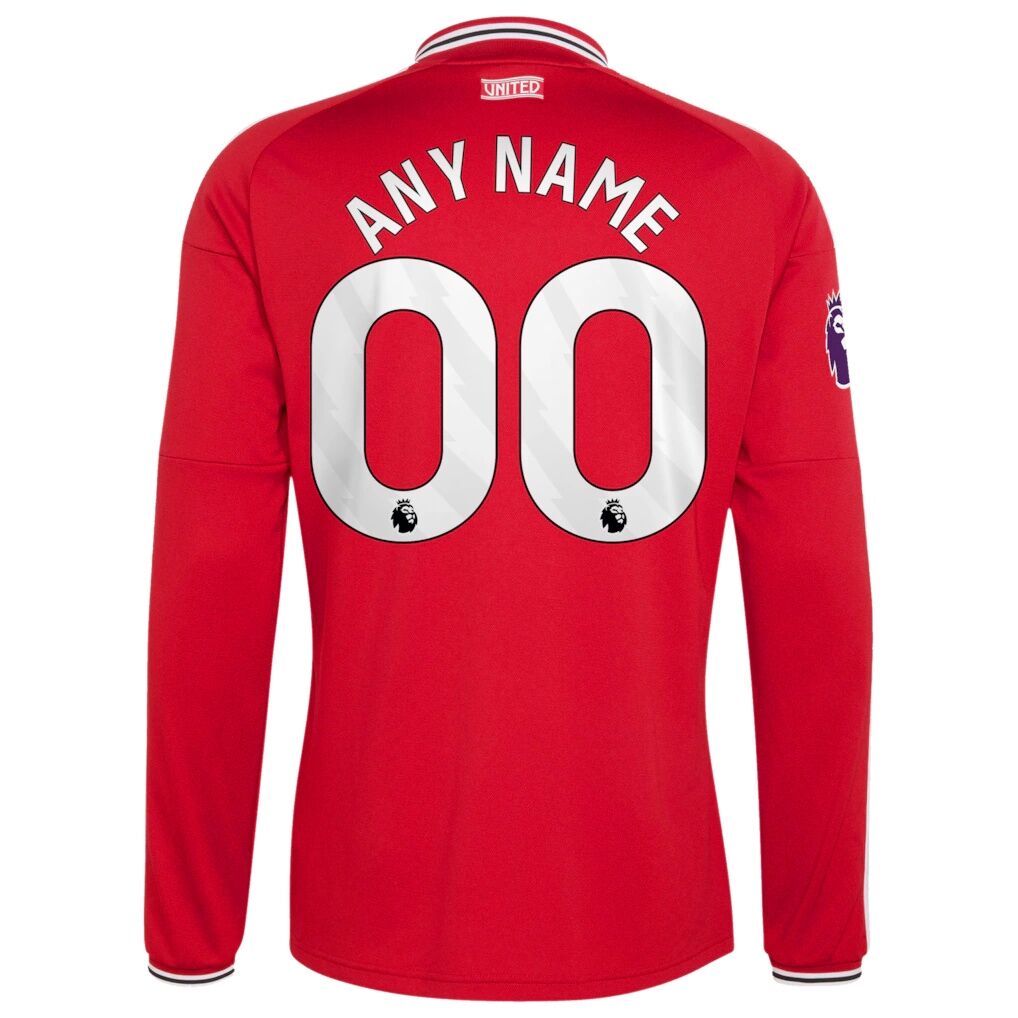Manchester United adidas 2026/27 Home Authentic Long Sleeve Custom Jersey