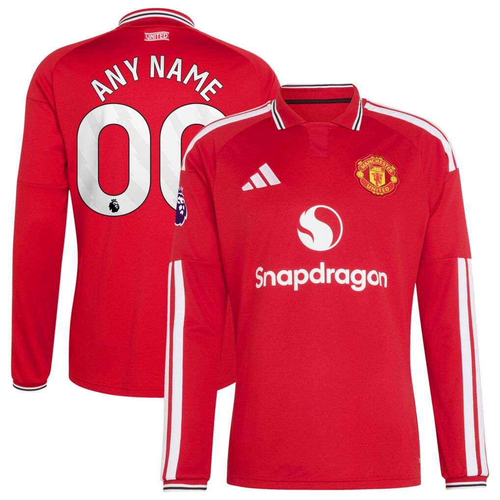 Manchester United adidas 2026/27 Home Authentic Long Sleeve Custom Jersey