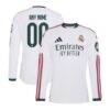 Real Madrid adidas 2026/27 Home On-Field Authentic Custom Long Sleeve Jersey - White - Front View