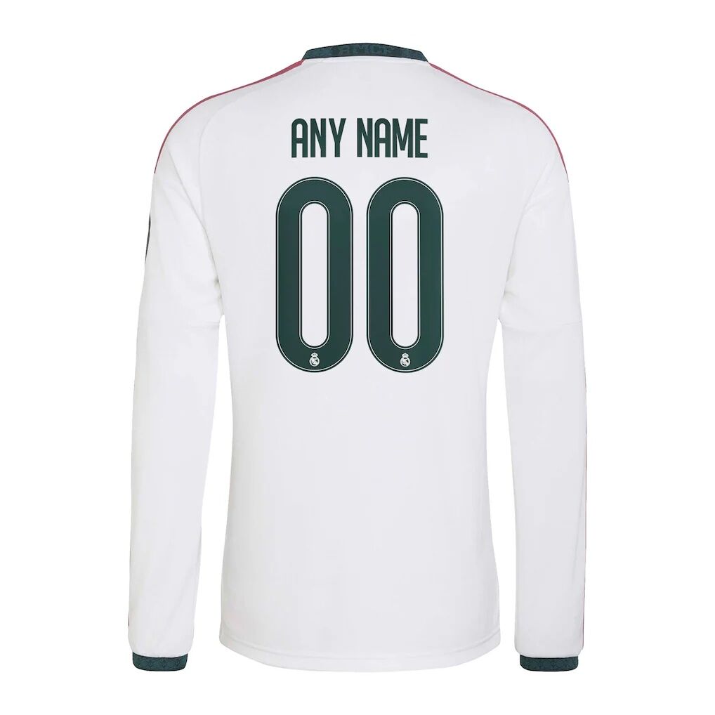 Real Madrid adidas 2026/27 Home Replica Custom Long Sleeve Jersey
