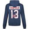 Cole Caufield Montreal Canadiens Levelwear Relay Name & Number Long Sleeve Hooded T-Shirt - Navy - Detail View