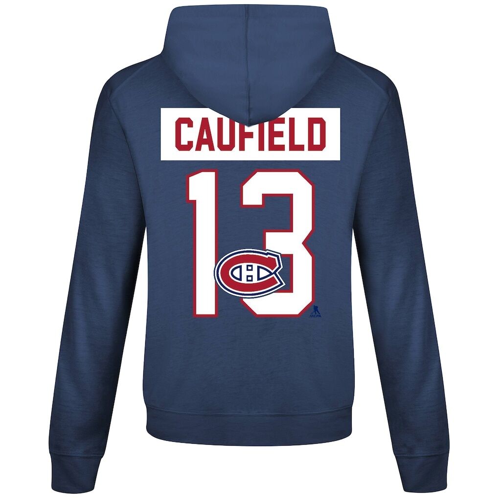 Cole Caufield Montreal Canadiens Levelwear Relay Name & Number Long Sleeve Hooded T-Shirt