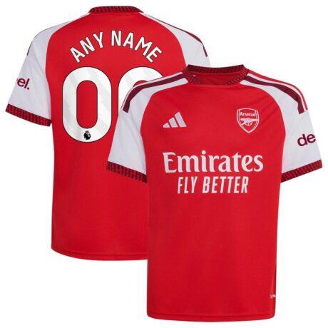 Arsenal adidas Youth 2026/27 Home Replica Custom Jersey - Red - Front View