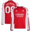 Arsenal adidas Youth 2026/27 Home Replica Custom Long Sleeve Jersey - Red - Front View