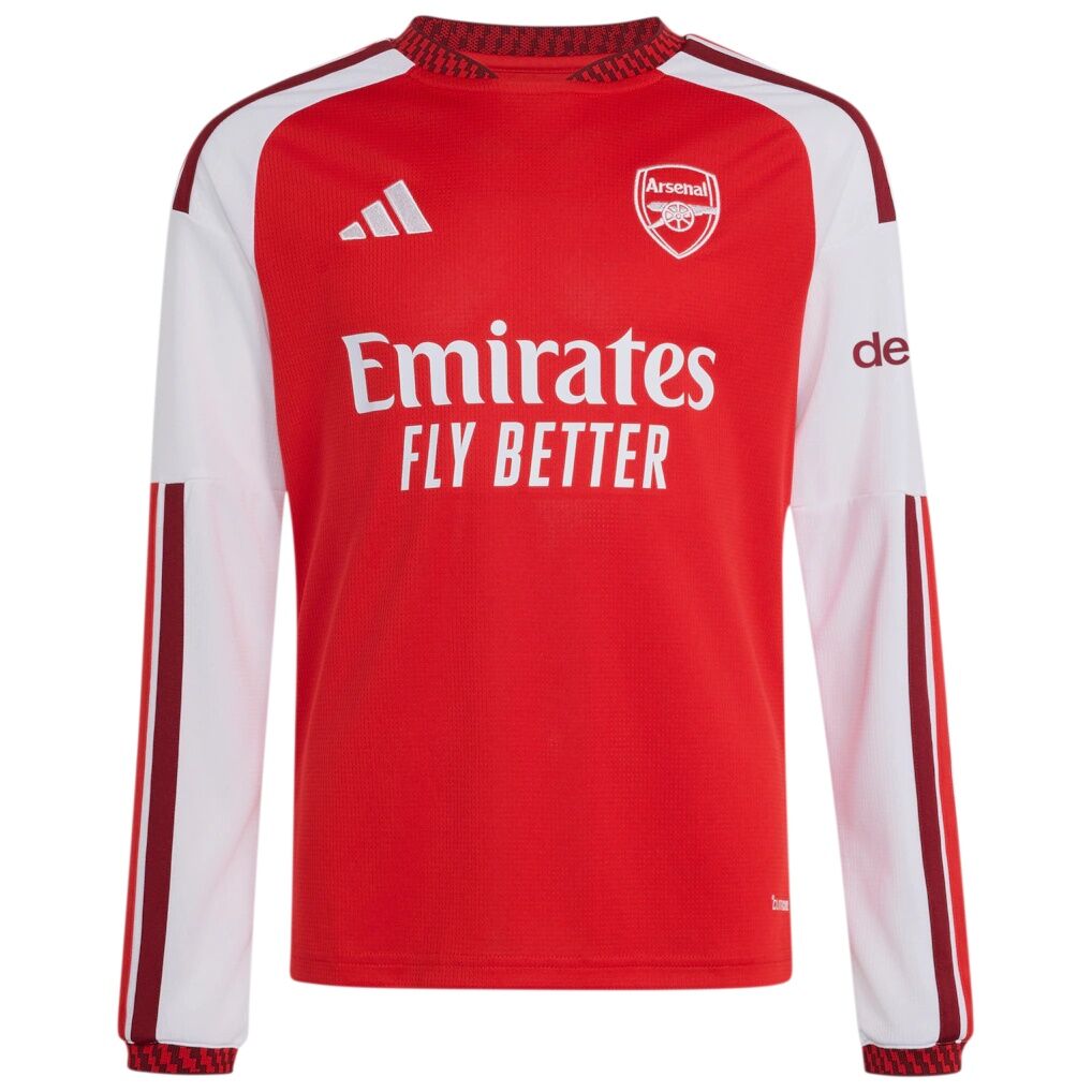 Arsenal adidas Youth 2026/27 Home Replica Custom Long Sleeve Jersey