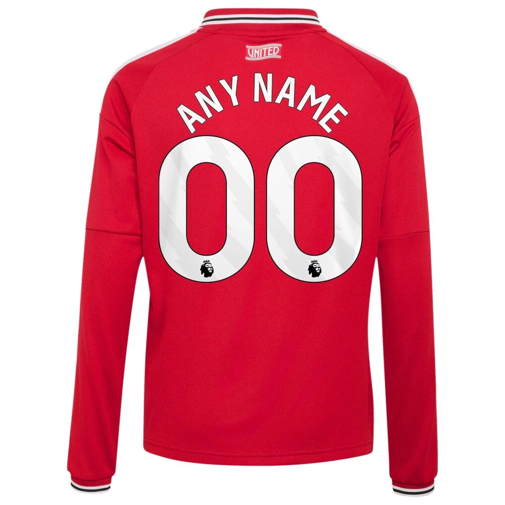 Manchester United adidas Youth 2026/27 Home Replica Long Sleeve Custom Jersey