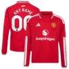 Manchester United adidas Youth 2026/27 Home Replica Long Sleeve Custom Jersey - Red - Front View
