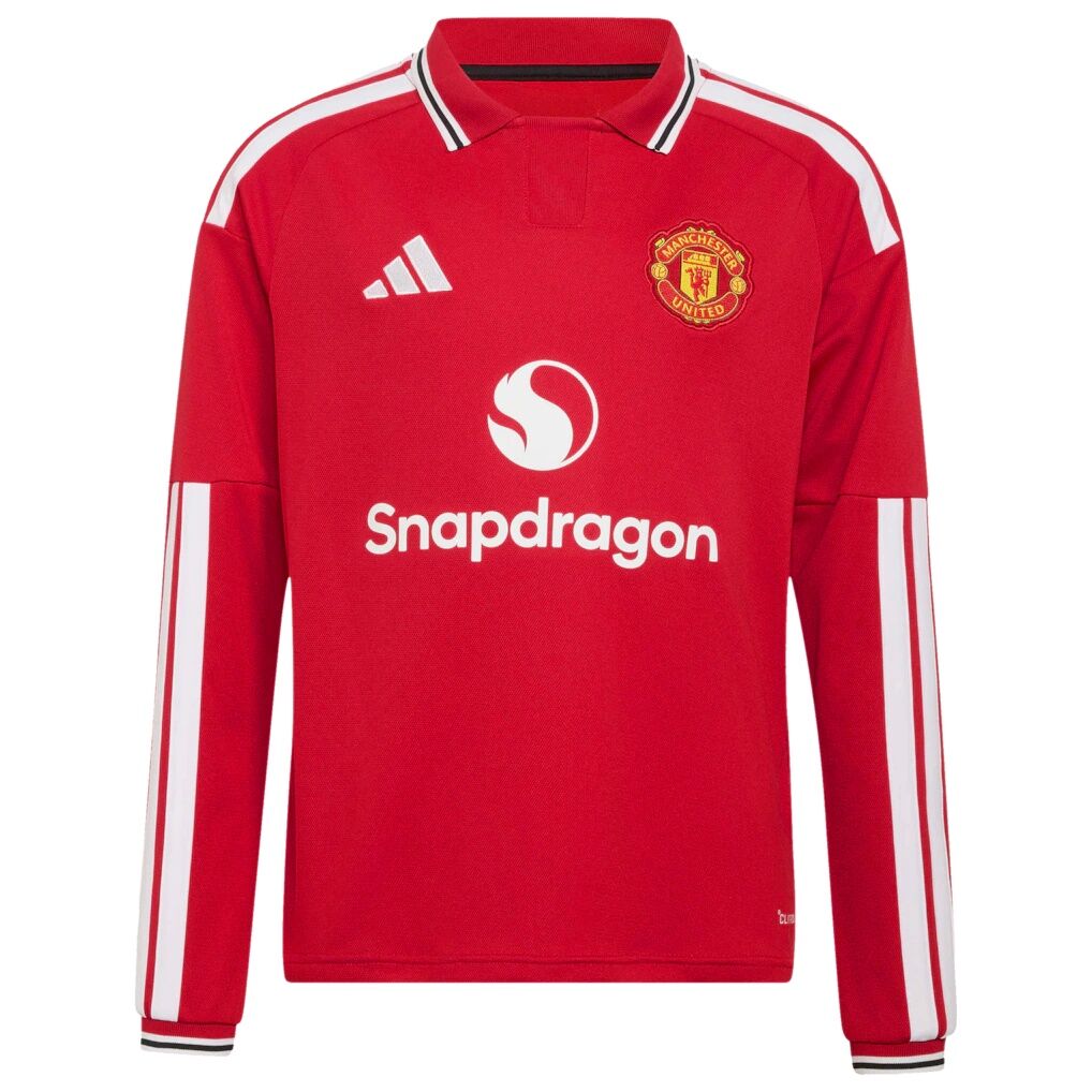 Manchester United adidas Youth 2026/27 Home Replica Long Sleeve Custom Jersey