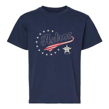 Houston Astros Soft as a Grape Youth Americana T-Shirt - Navy - Front View