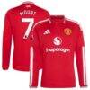 Mason Mount Manchester United adidas 2026/27 Home Authentic Long Sleeve Jersey - Red - Front View