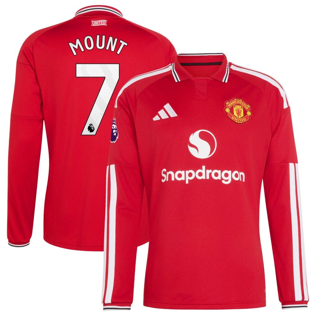 Mason Mount Manchester United adidas 2026/27 Home Authentic Long Sleeve Jersey
