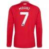 Mason Mount Manchester United adidas 2026/27 Home Replica Long Sleeve Jersey - Red - Detail View
